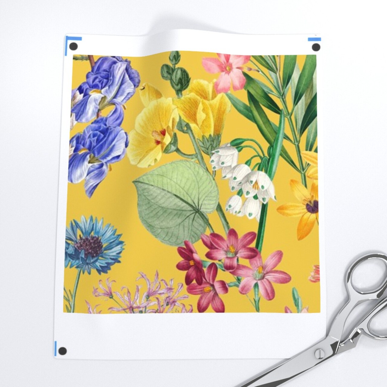 Rainforest Jungle Yellow Hand Drawn Botanical Tropical Birds Custom Printed Fabric by Spoonflower Various Fabrics by the Yard or Fat Quarter